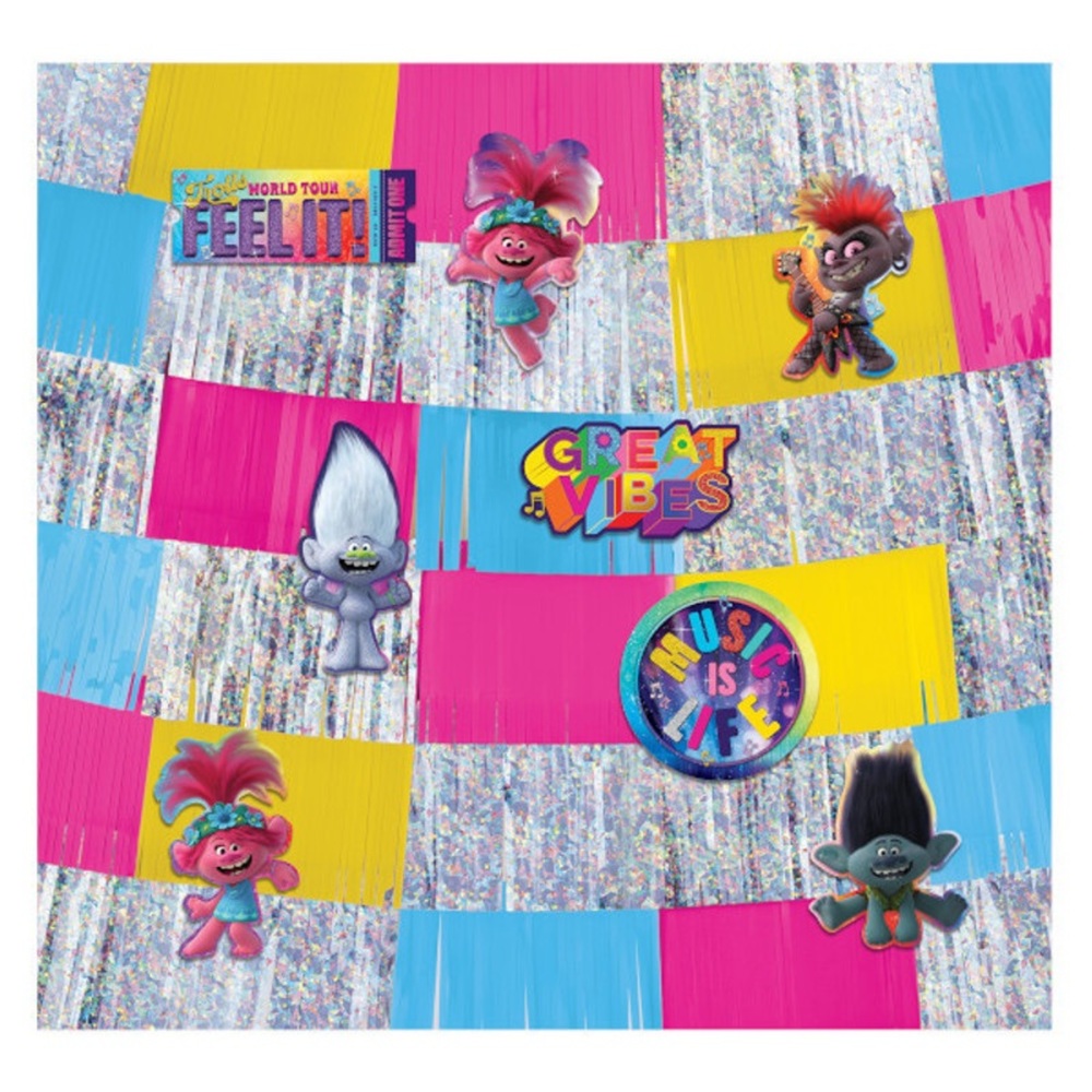 TROLLS WORLD TOUR DELUXE BACKDROP DECORATING KIT